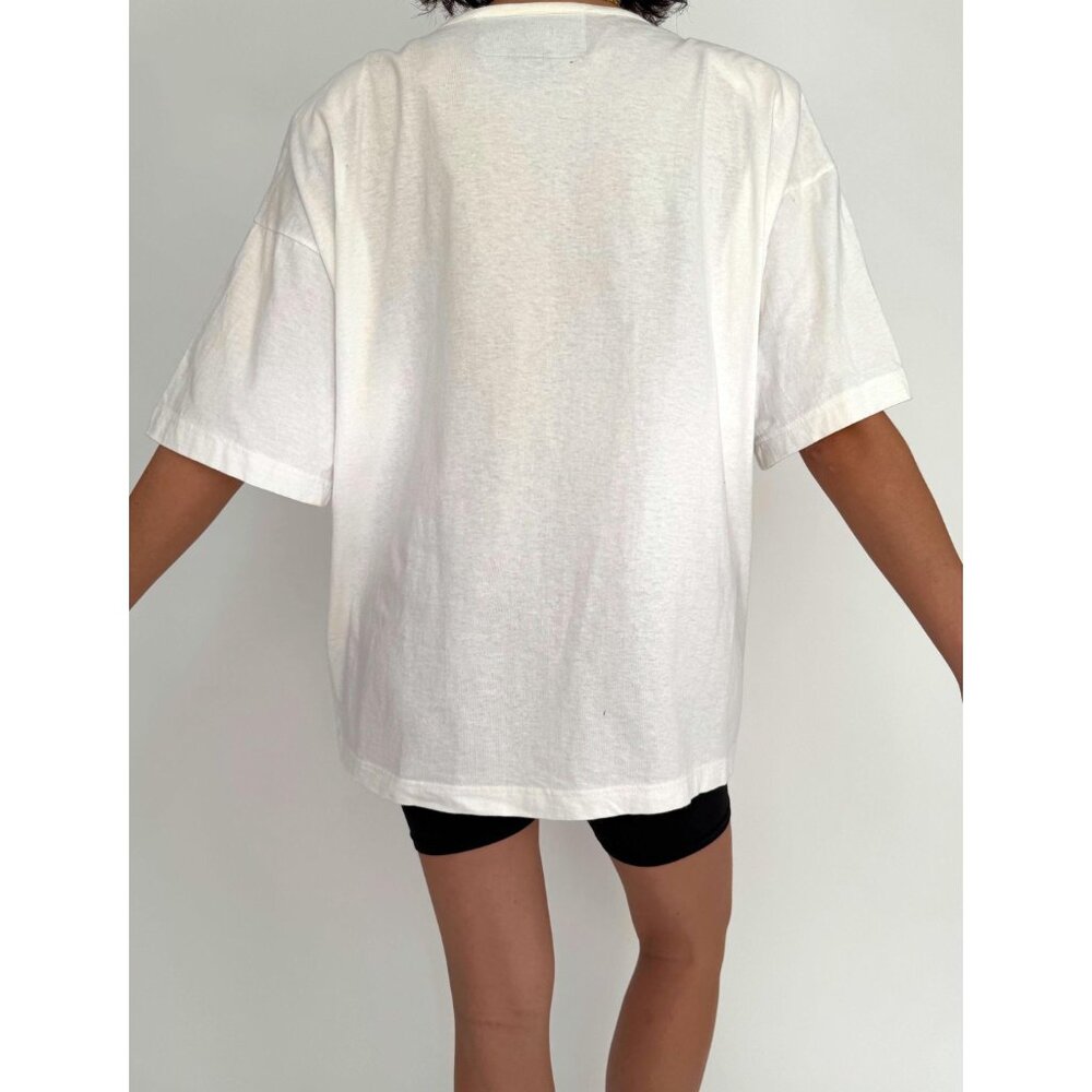 80s white gold seashell embellished funky retro beach vacation cotton tee shirt - Picture 5 of 9